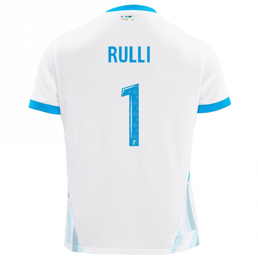 Enfant Football Maillot Gerónimo Rulli #1 Blanc Bleu Ciel Tenues Domicile 2024/25