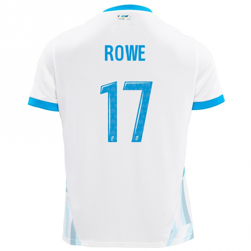 Enfant Football Maillot Jonathan Rowe #17 Blanc Bleu Ciel Tenues Domicile 2024/25