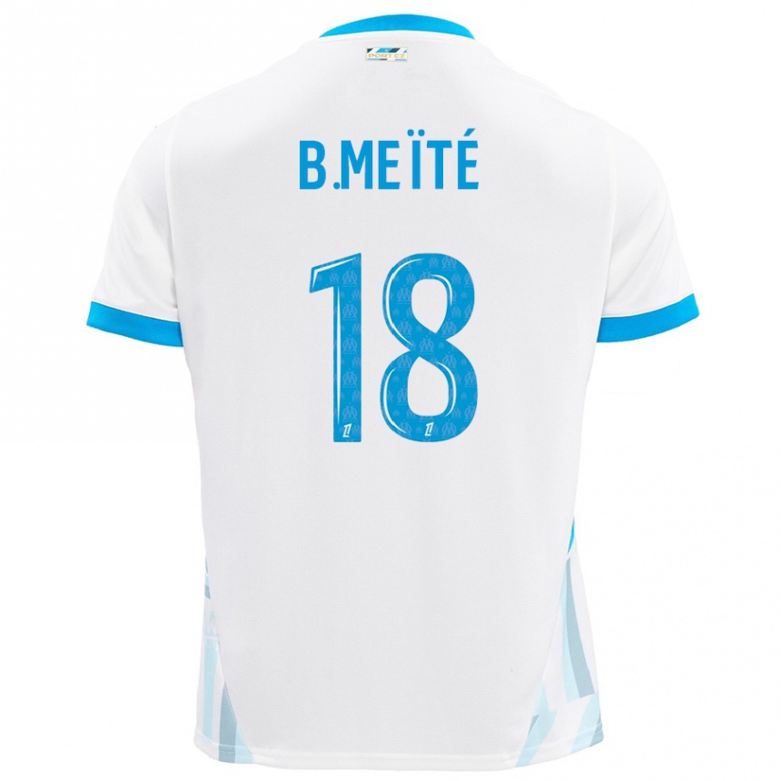 Enfant Football Maillot Bamo Meïté #18 Blanc Bleu Ciel Tenues Domicile 2024/25