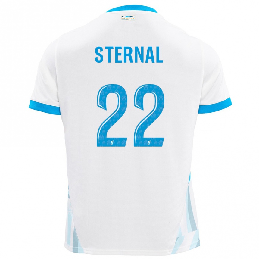 Enfant Football Maillot Enzo Sternal #22 Blanc Bleu Ciel Tenues Domicile 2024/25