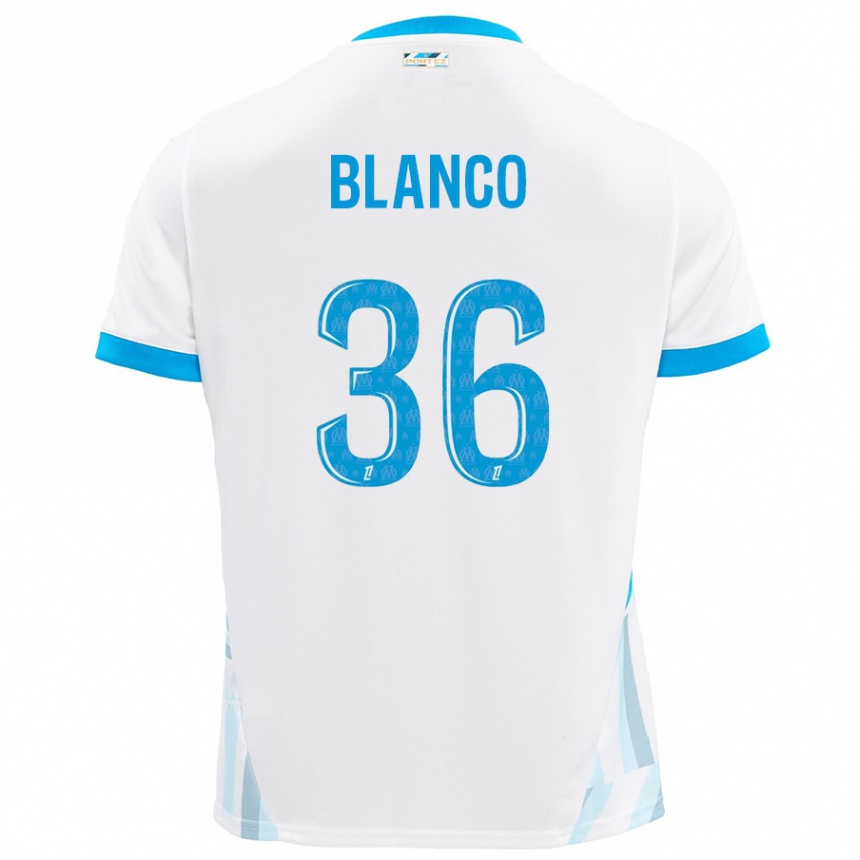 Enfant Football Maillot Ruben Blanco #36 Blanc Bleu Ciel Tenues Domicile 2024/25