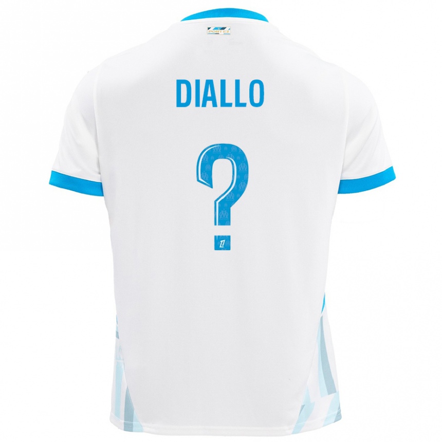 Enfant Football Maillot Mouhamed Diallo #0 Blanc Bleu Ciel Tenues Domicile 2024/25