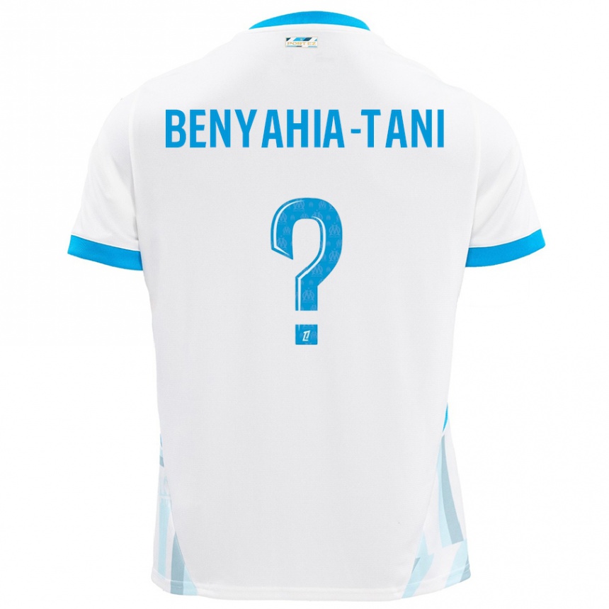 Enfant Football Maillot Aylan Benyahia-Tani #0 Blanc Bleu Ciel Tenues Domicile 2024/25