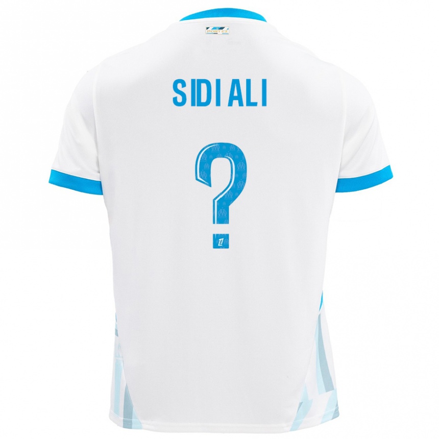 Enfant Football Maillot Sofiane Sidi Ali #0 Blanc Bleu Ciel Tenues Domicile 2024/25