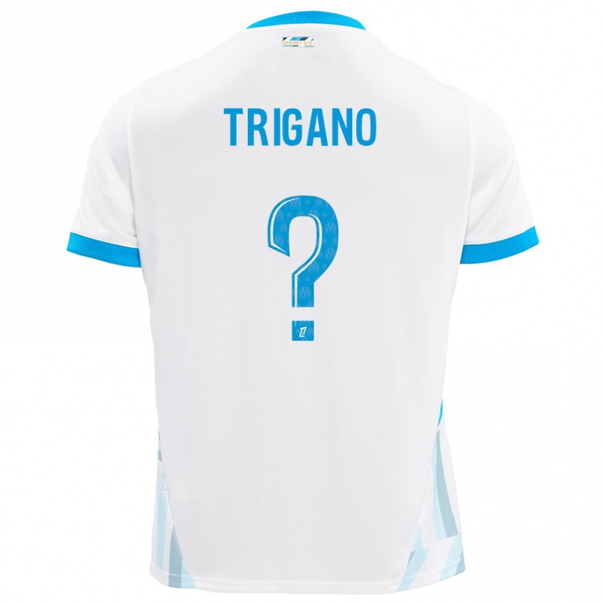 Enfant Football Maillot Paolo Trigano #0 Blanc Bleu Ciel Tenues Domicile 2024/25