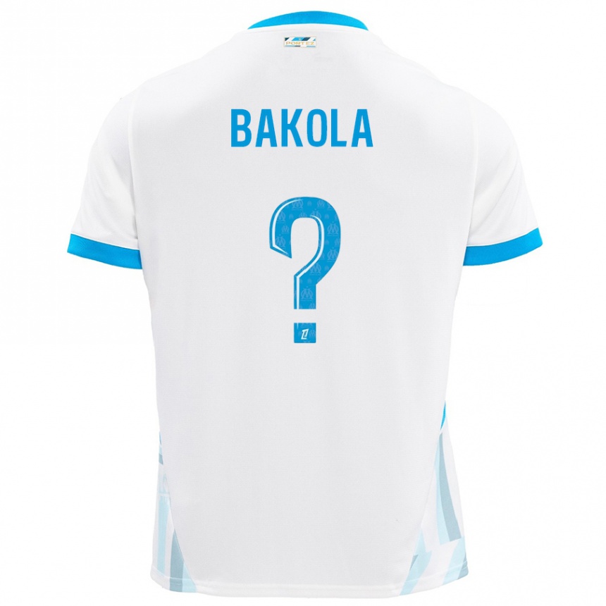 Enfant Football Maillot Darryl Bakola #0 Blanc Bleu Ciel Tenues Domicile 2024/25