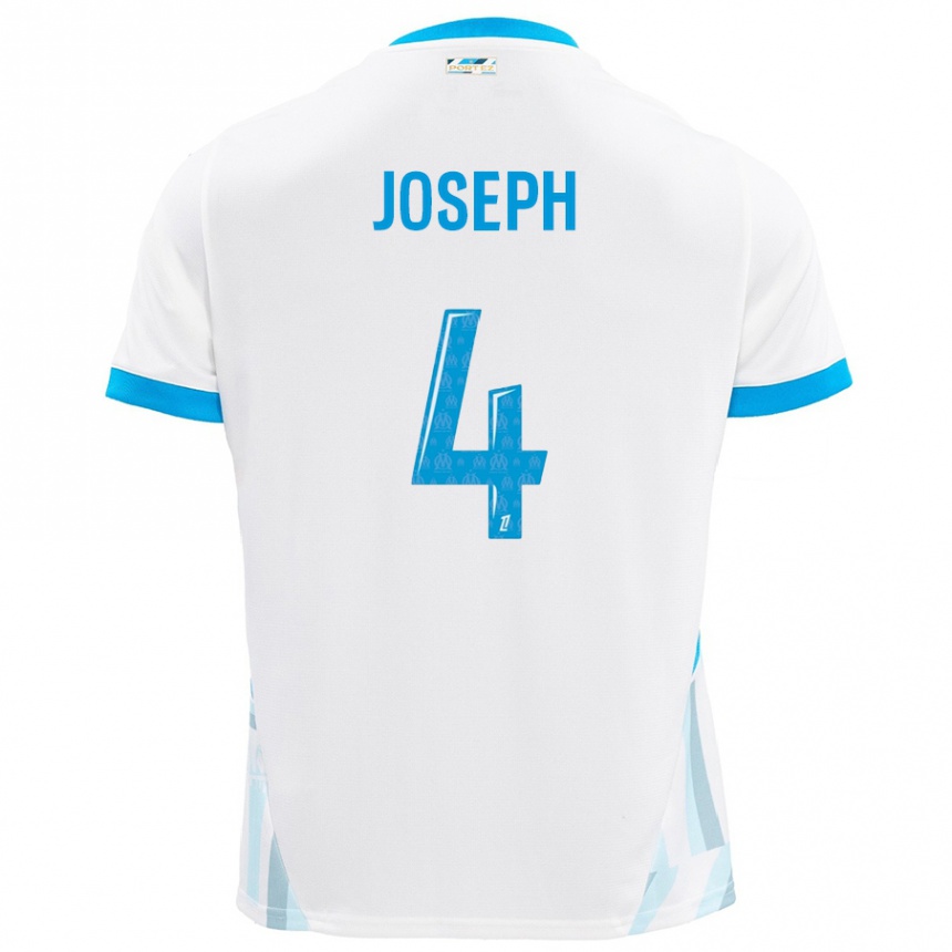 Enfant Football Maillot Tabita Joseph #4 Blanc Bleu Ciel Tenues Domicile 2024/25