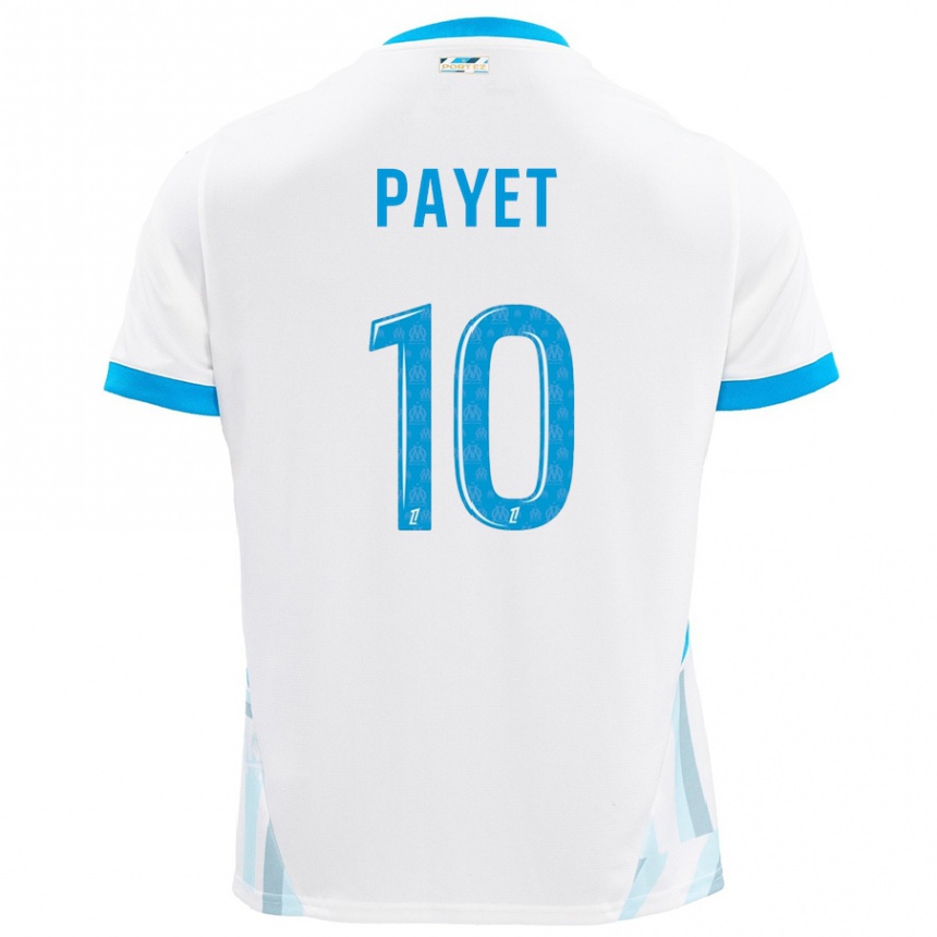 Enfant Football Maillot Dimitri Payet #10 Blanc Bleu Ciel Tenues Domicile 2024/25