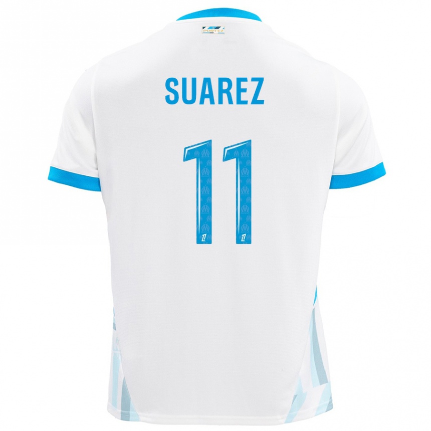 Enfant Football Maillot Luis Suarez #11 Blanc Bleu Ciel Tenues Domicile 2024/25