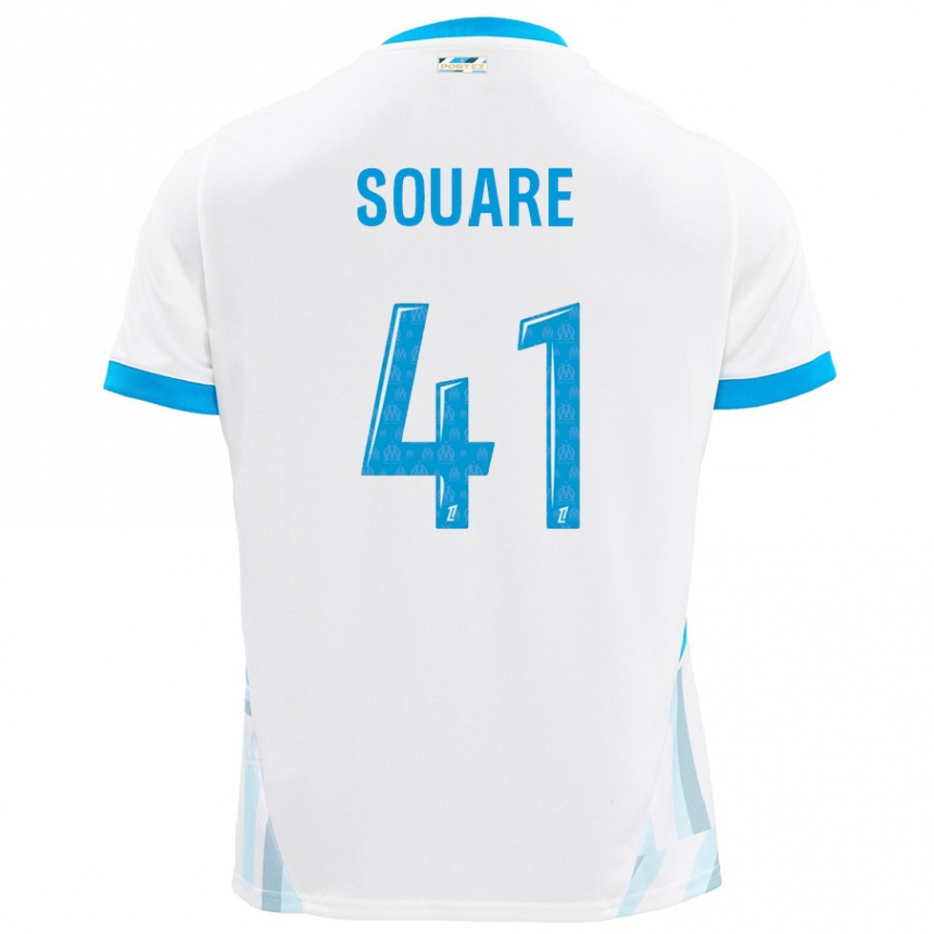 Enfant Football Maillot Cheick Souare #41 Blanc Bleu Ciel Tenues Domicile 2024/25