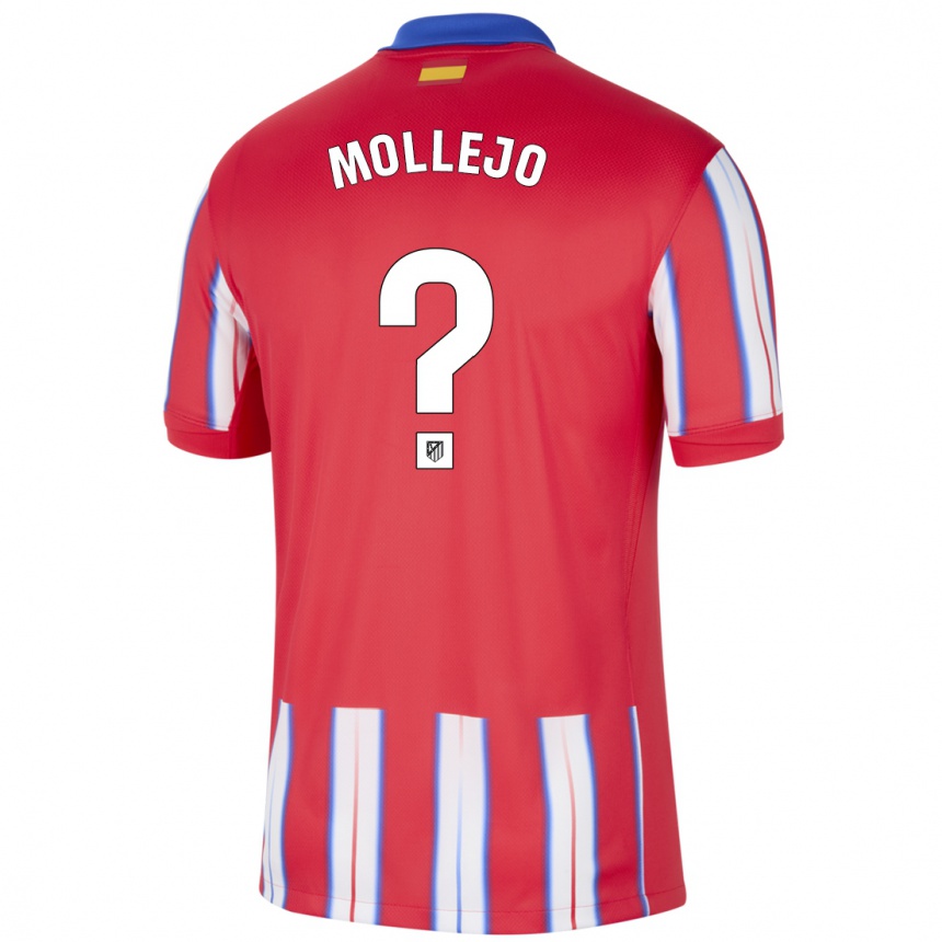 Enfant Football Maillot Victor Mollejo #0 Rouge Blanc Bleu Tenues Domicile 2024/25