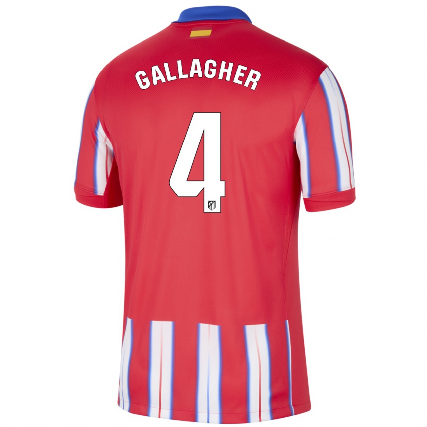 Enfant Football Maillot Conor Gallagher #4 Rouge Blanc Bleu Tenues Domicile 2024/25