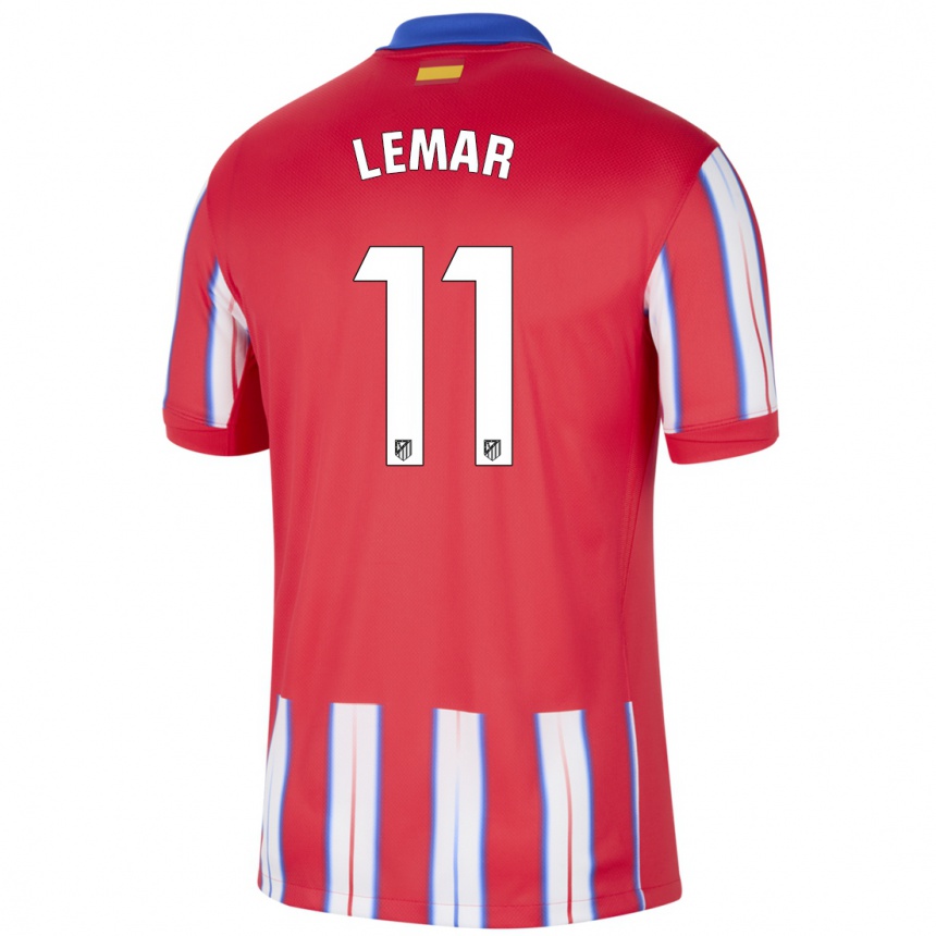 Enfant Football Maillot Thomas Lemar #11 Rouge Blanc Bleu Tenues Domicile 2024/25