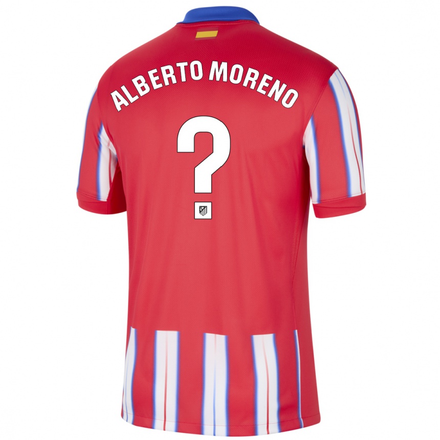 Enfant Football Maillot Alberto Moreno #0 Rouge Blanc Bleu Tenues Domicile 2024/25