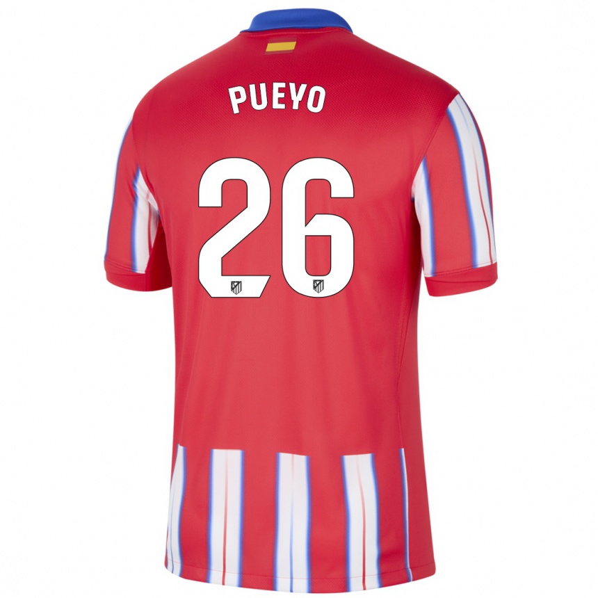 Enfant Football Maillot Alejandro Monserrate Pueyo #26 Rouge Blanc Bleu Tenues Domicile 2024/25