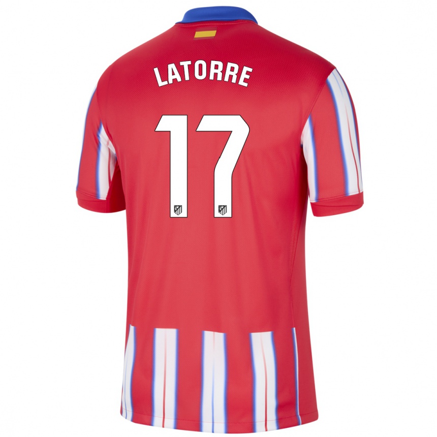 Enfant Football Maillot Barbara Latorre #17 Rouge Blanc Bleu Tenues Domicile 2024/25