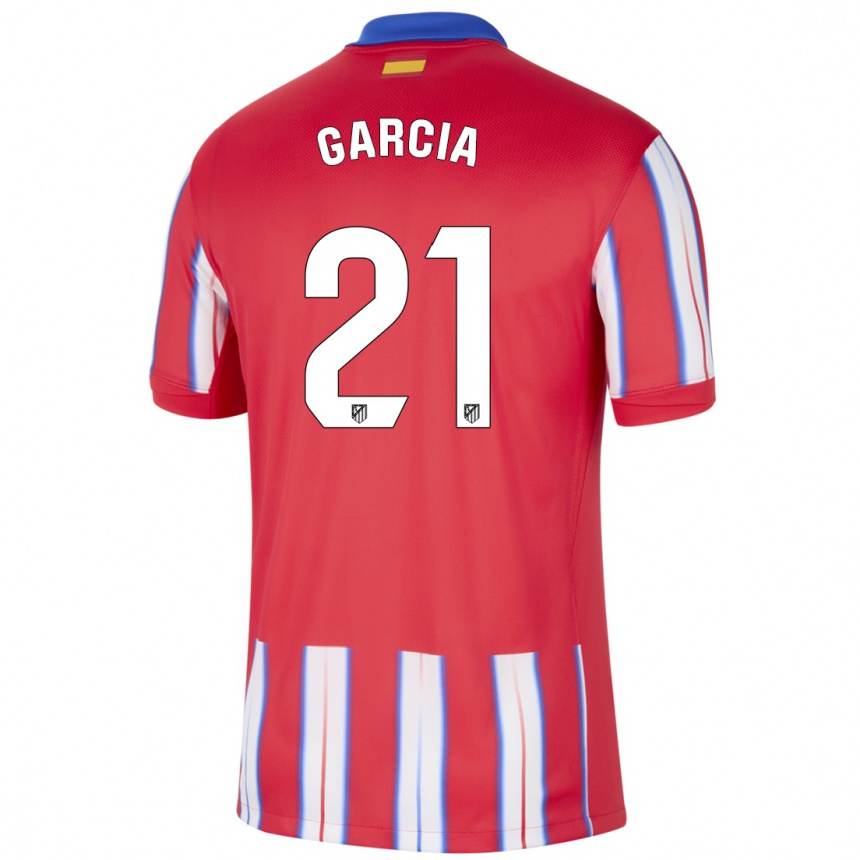 Enfant Football Maillot Sheila Garcia #21 Rouge Blanc Bleu Tenues Domicile 2024/25