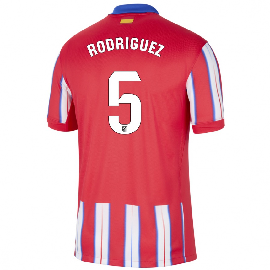 Enfant Football Maillot Cinta Rodriguez #5 Rouge Blanc Bleu Tenues Domicile 2024/25