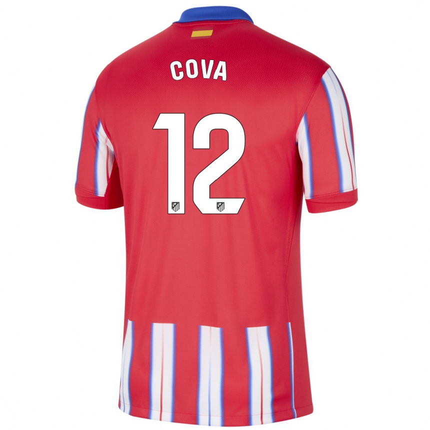 Enfant Football Maillot Adrian Cova #12 Rouge Blanc Bleu Tenues Domicile 2024/25