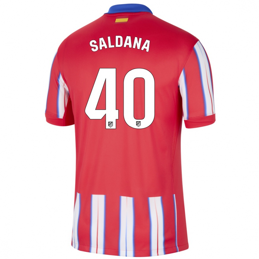 Enfant Football Maillot Jose Saldana #40 Rouge Blanc Bleu Tenues Domicile 2024/25