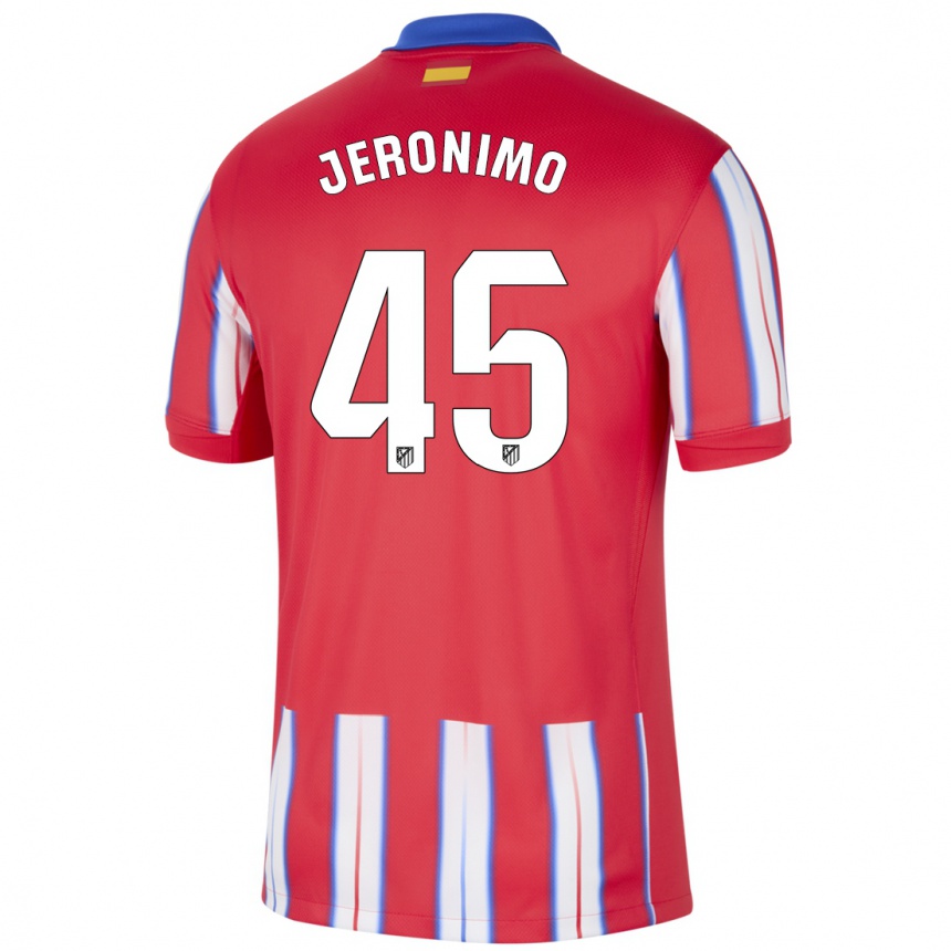 Enfant Football Maillot Isaiah Jeronimo #45 Rouge Blanc Bleu Tenues Domicile 2024/25