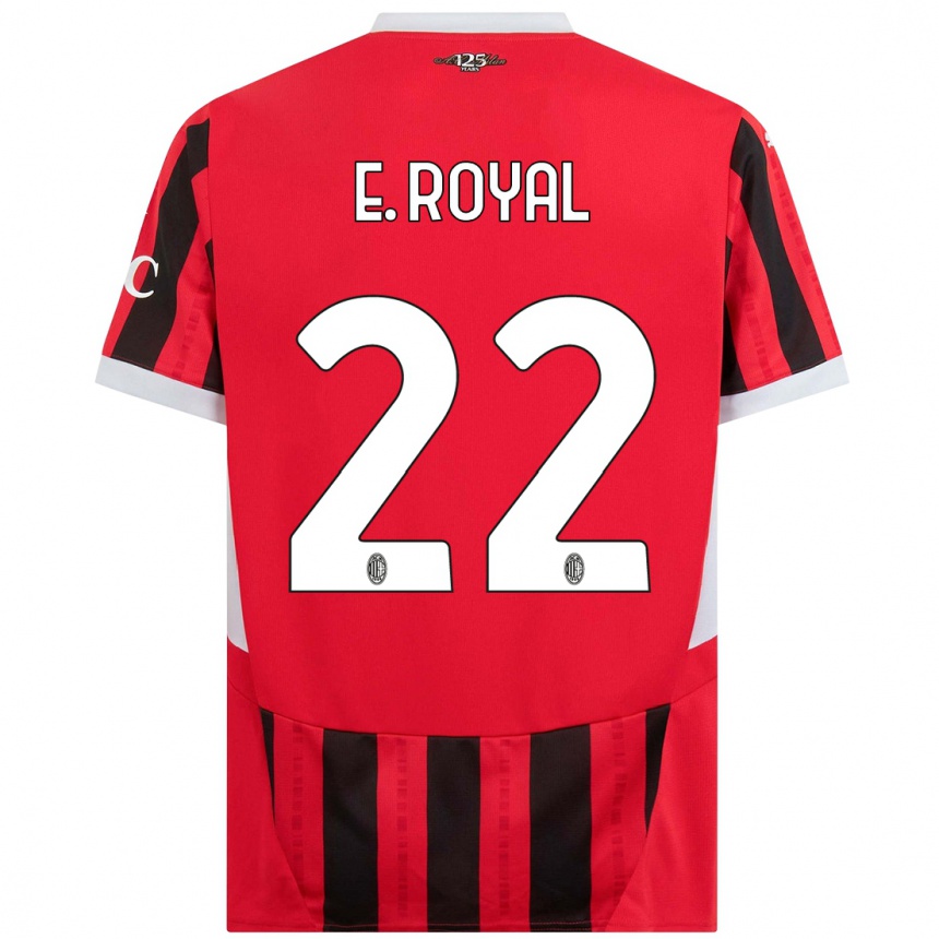 Enfant Football Maillot Emerson Royal #22 Rouge Noir Tenues Domicile 2024/25