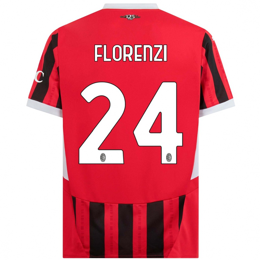 Enfant Football Maillot Alessandro Florenzi #24 Rouge Noir Tenues Domicile 2024/25