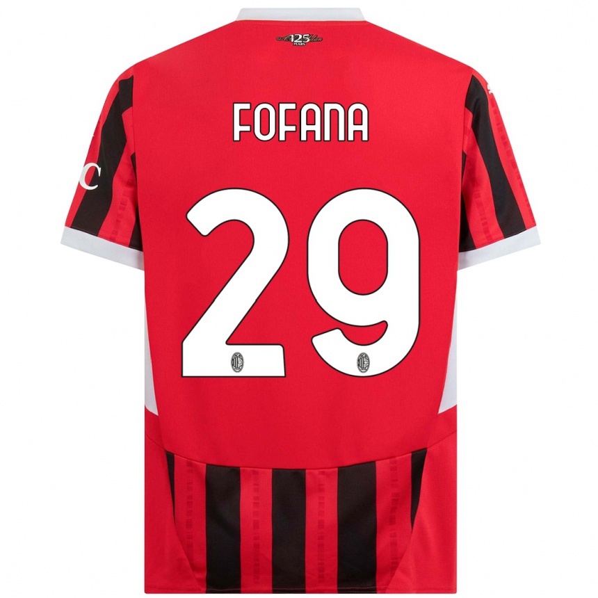 Enfant Football Maillot Youssouf Fofana #29 Rouge Noir Tenues Domicile 2024/25