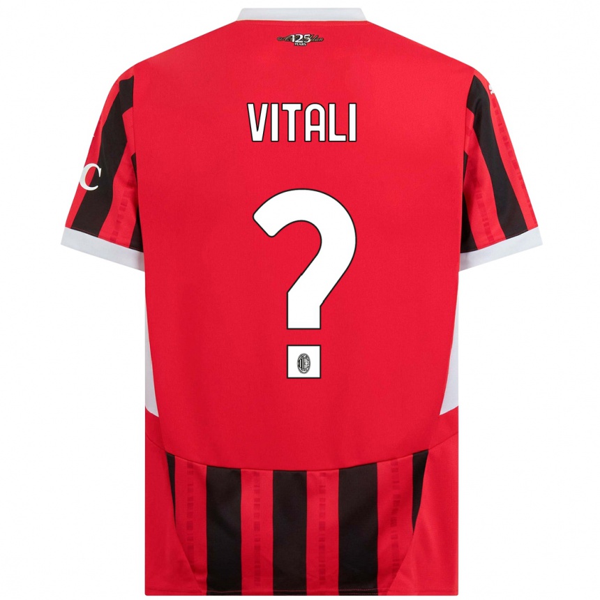 Enfant Football Maillot Michael Vitali #0 Rouge Noir Tenues Domicile 2024/25