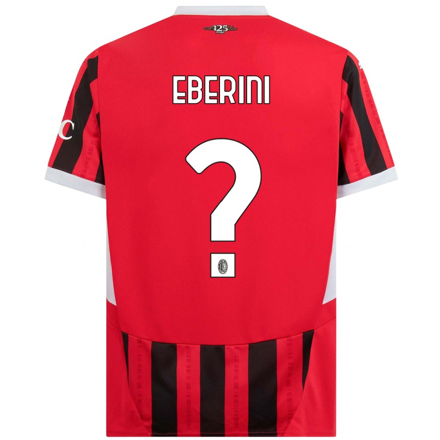 Enfant Football Maillot Daniele Eberini #0 Rouge Noir Tenues Domicile 2024/25