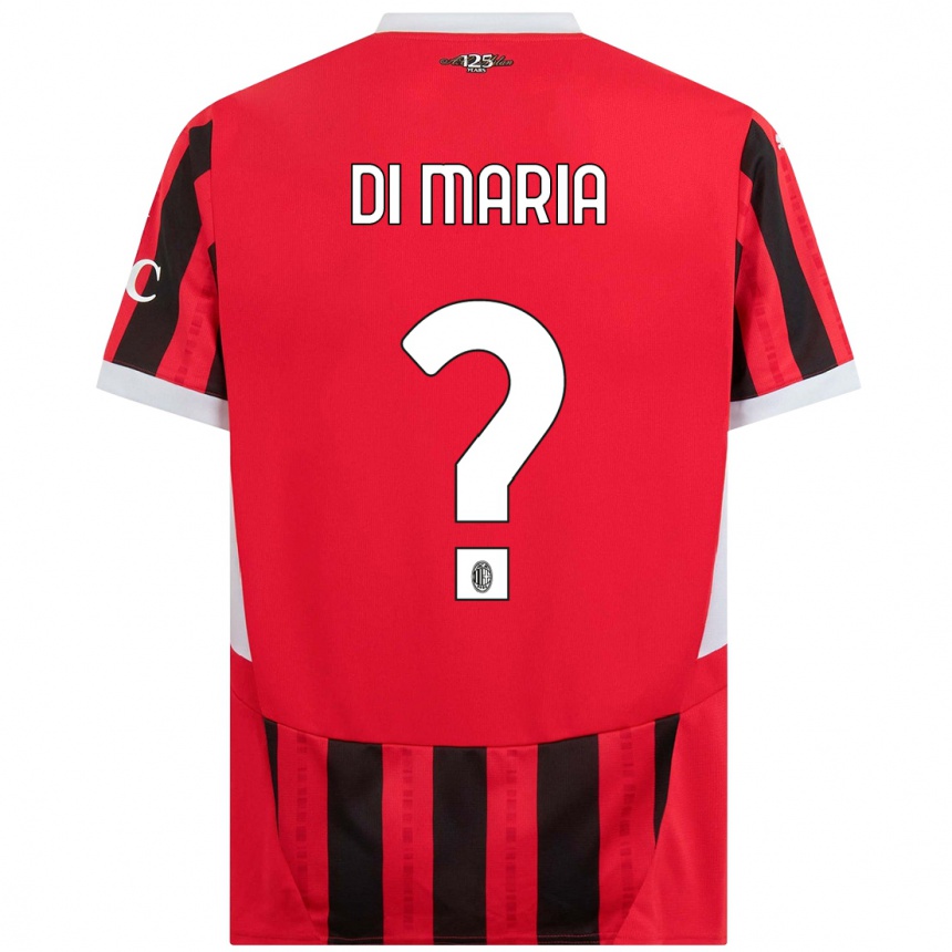 Enfant Football Maillot Alessandro Di Maria #0 Rouge Noir Tenues Domicile 2024/25