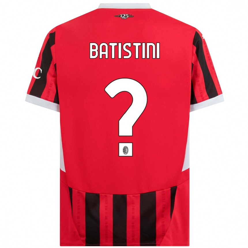 Enfant Football Maillot Simone Batistini #0 Rouge Noir Tenues Domicile 2024/25