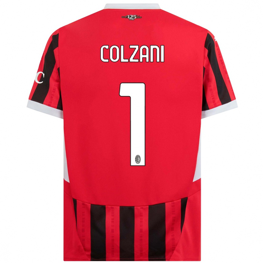 Enfant Football Maillot Edoardo Colzani #1 Rouge Noir Tenues Domicile 2024/25