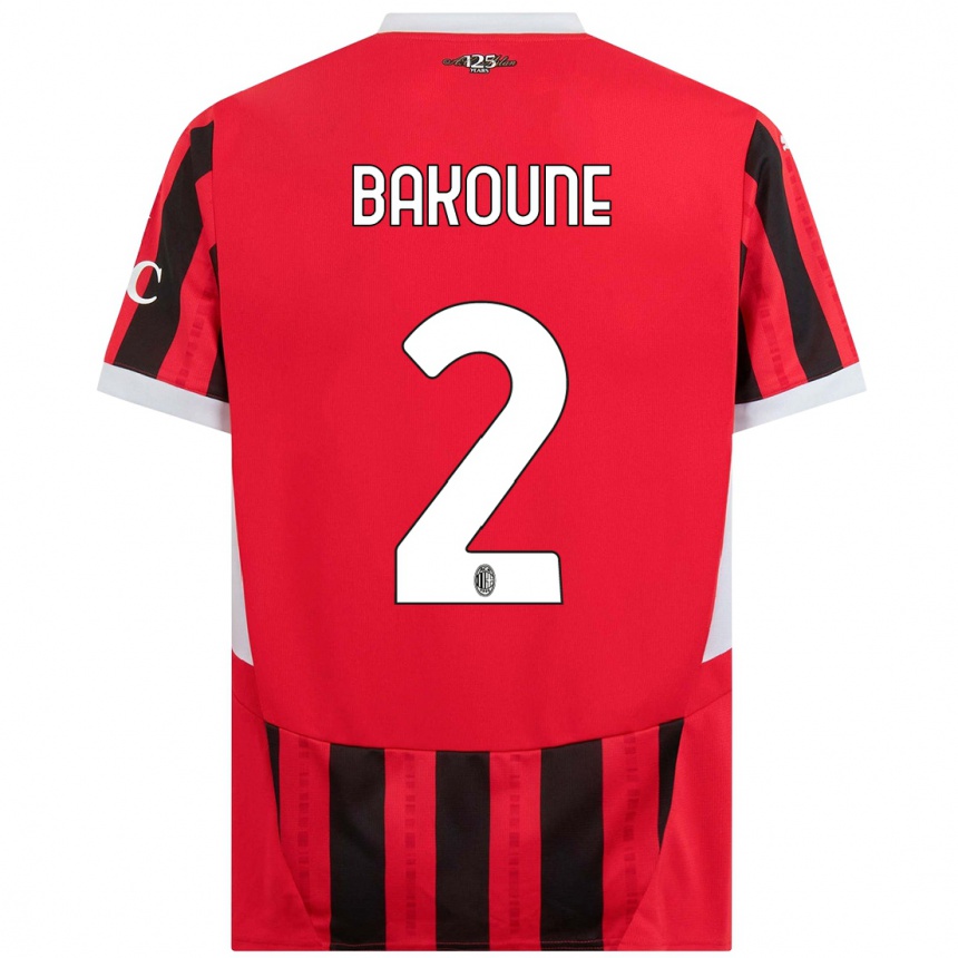 Enfant Football Maillot Adam Bakoune #2 Rouge Noir Tenues Domicile 2024/25