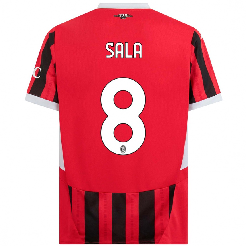 Enfant Football Maillot Emanuele Sala #8 Rouge Noir Tenues Domicile 2024/25