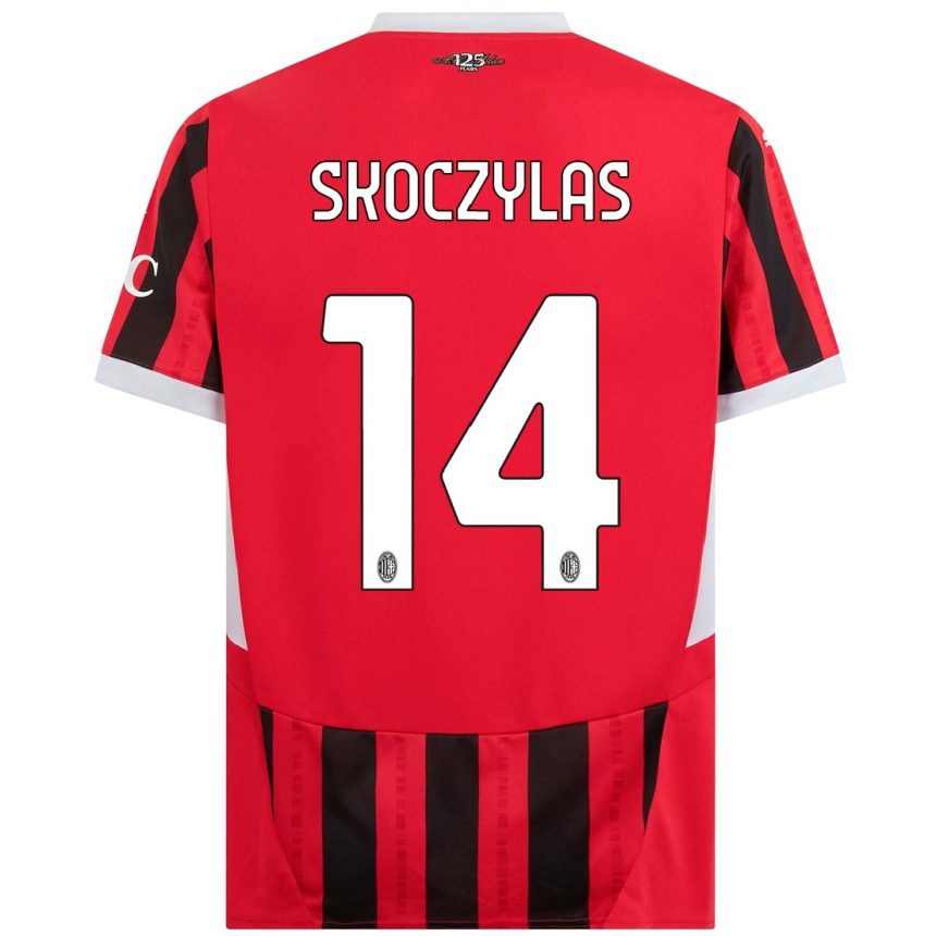 Enfant Football Maillot Mateusz Skoczylas #14 Rouge Noir Tenues Domicile 2024/25