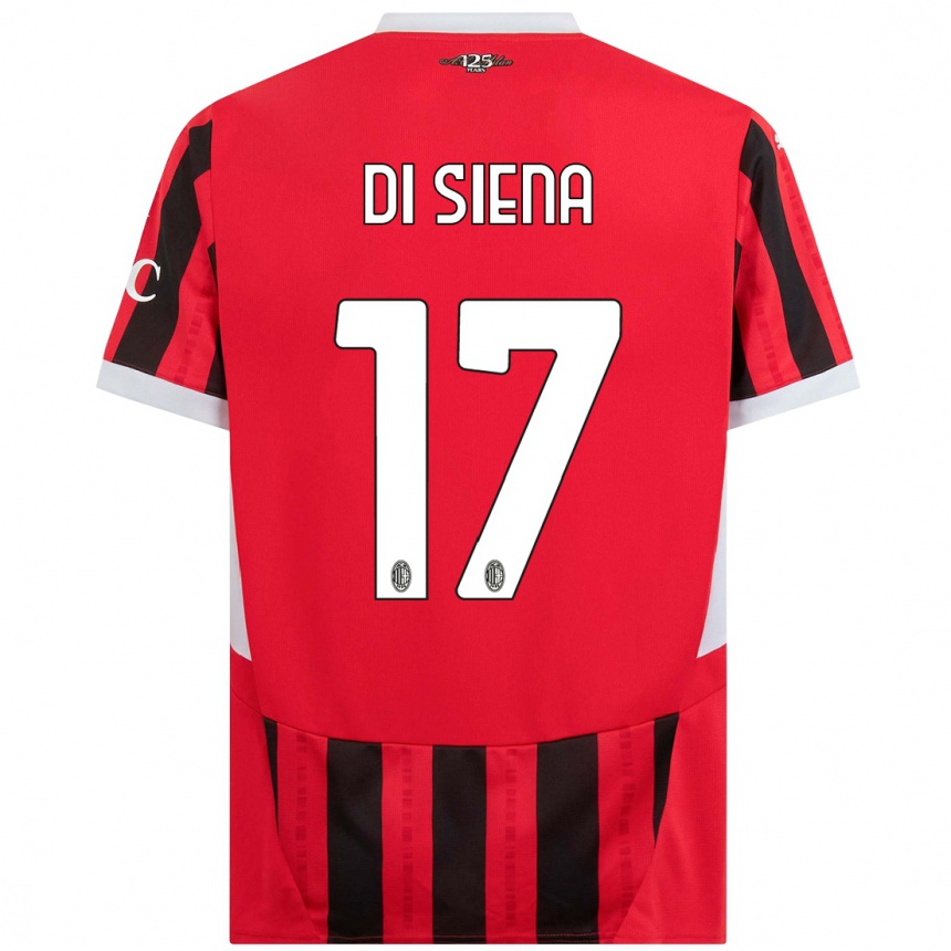 Enfant Football Maillot Andrea Di Siena #17 Rouge Noir Tenues Domicile 2024/25