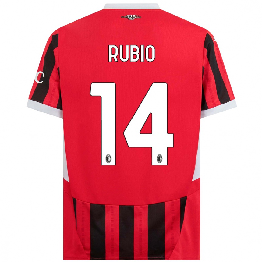 Enfant Football Maillot Silvia Rubio #14 Rouge Noir Tenues Domicile 2024/25