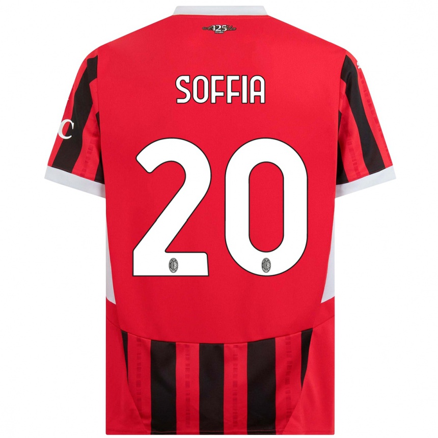 Enfant Football Maillot Angelica Soffia #20 Rouge Noir Tenues Domicile 2024/25