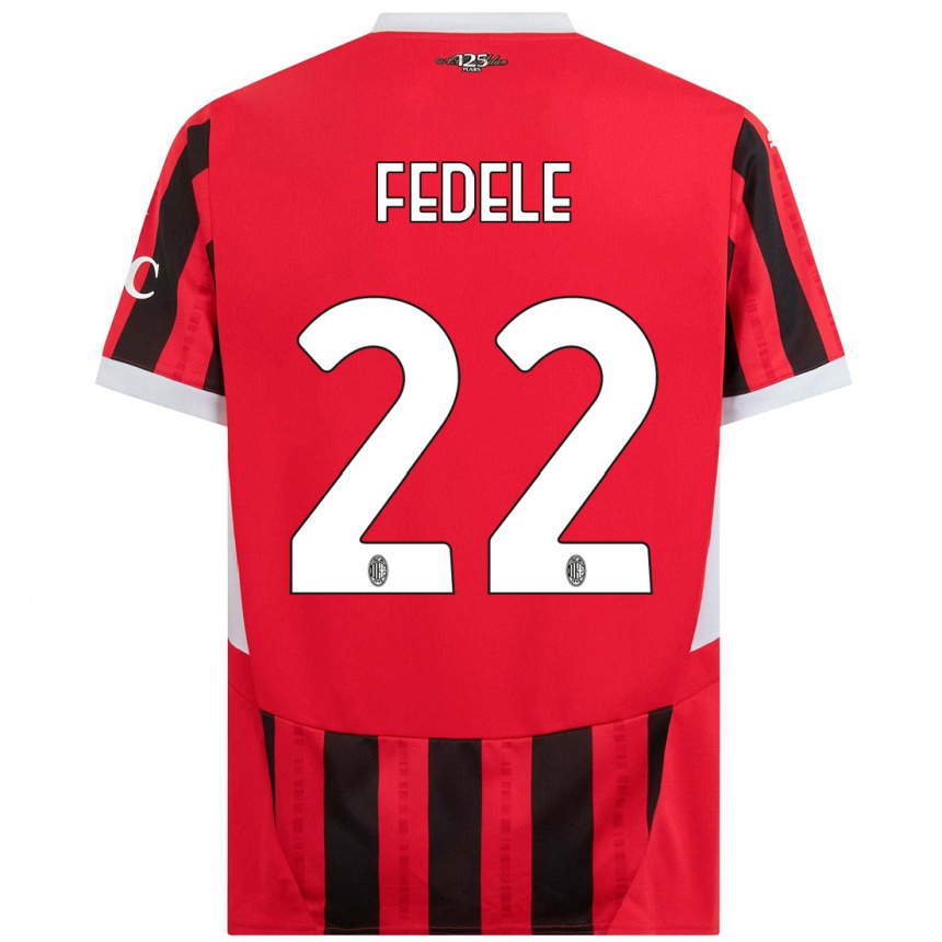 Enfant Football Maillot Noemi Fedele #22 Rouge Noir Tenues Domicile 2024/25