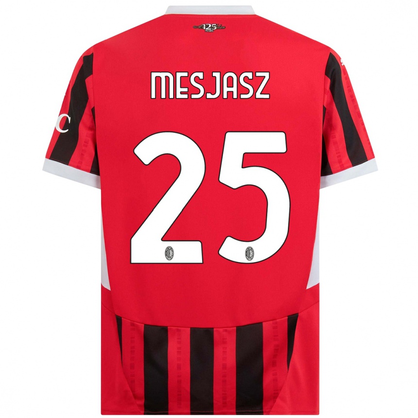 Enfant Football Maillot Malgorzata Mesjasz #25 Rouge Noir Tenues Domicile 2024/25