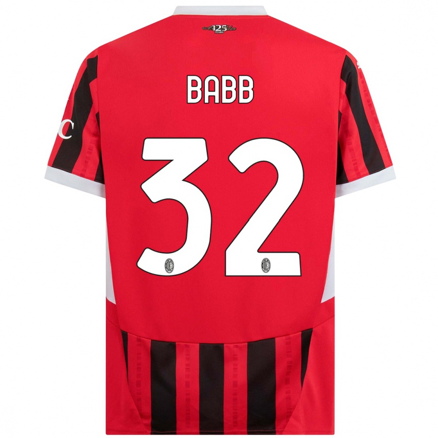 Enfant Football Maillot Selena Delia Babb #32 Rouge Noir Tenues Domicile 2024/25