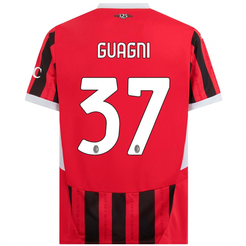 Enfant Football Maillot Alia Guagni #37 Rouge Noir Tenues Domicile 2024/25