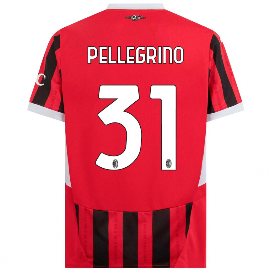 Enfant Football Maillot Marco Pellegrino #31 Rouge Noir Tenues Domicile 2024/25