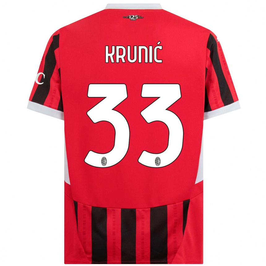 Enfant Football Maillot Rade Krunic #33 Rouge Noir Tenues Domicile 2024/25