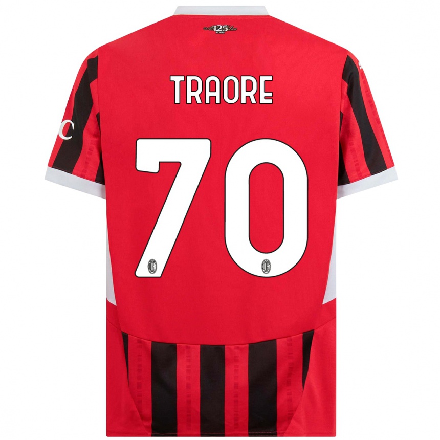 Enfant Football Maillot Chaka Traore #70 Rouge Noir Tenues Domicile 2024/25