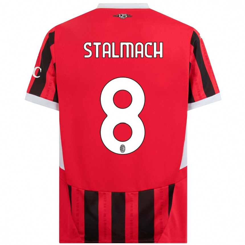 Enfant Football Maillot Dariusz Stalmach #8 Rouge Noir Tenues Domicile 2024/25