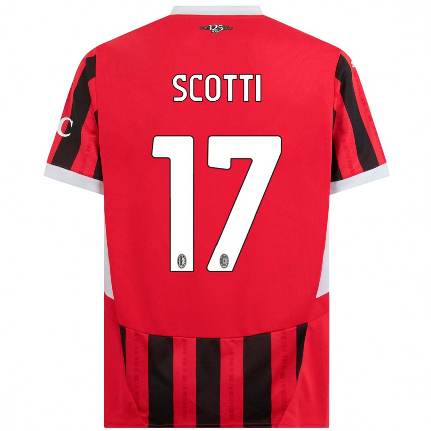 Enfant Football Maillot Filippo Scotti #17 Rouge Noir Tenues Domicile 2024/25