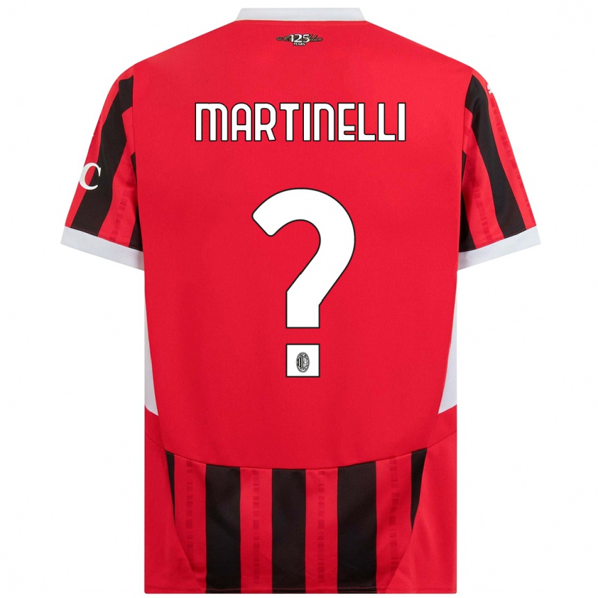 Enfant Football Maillot Riccardo Martinelli #0 Rouge Noir Tenues Domicile 2024/25