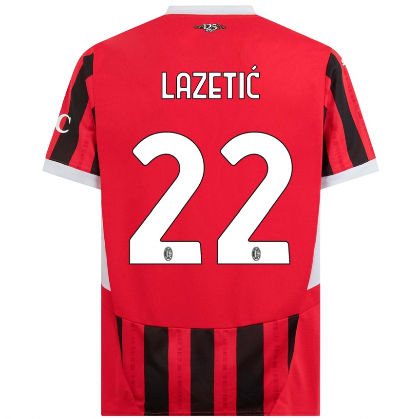 Enfant Football Maillot Marko Lazetic #22 Rouge Noir Tenues Domicile 2024/25